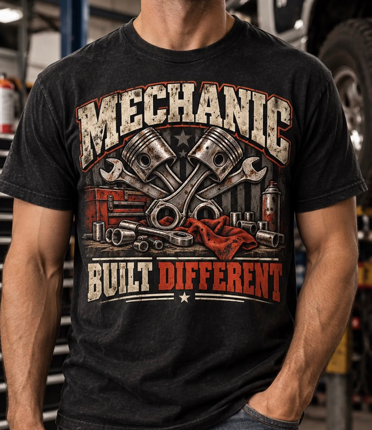 Mechanic Built Different T-Shirt